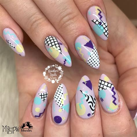 80s nail styles|80s themed nails.